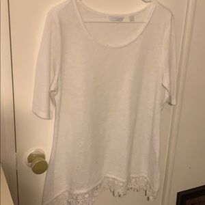 White lace trim top